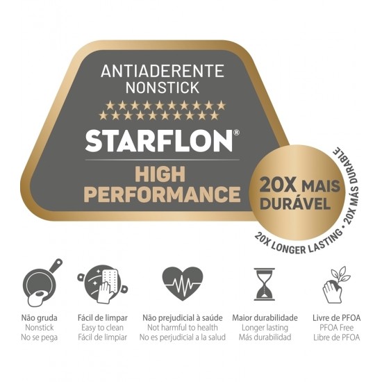 Cacarola 3,90 Litros 24cm Lyon Aluminio Forjado e Revestimento Antiadere